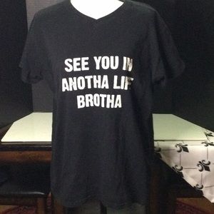 Black Short Sleeve Vneck “See You In Anotha Life Brotha” Desmond from Lost